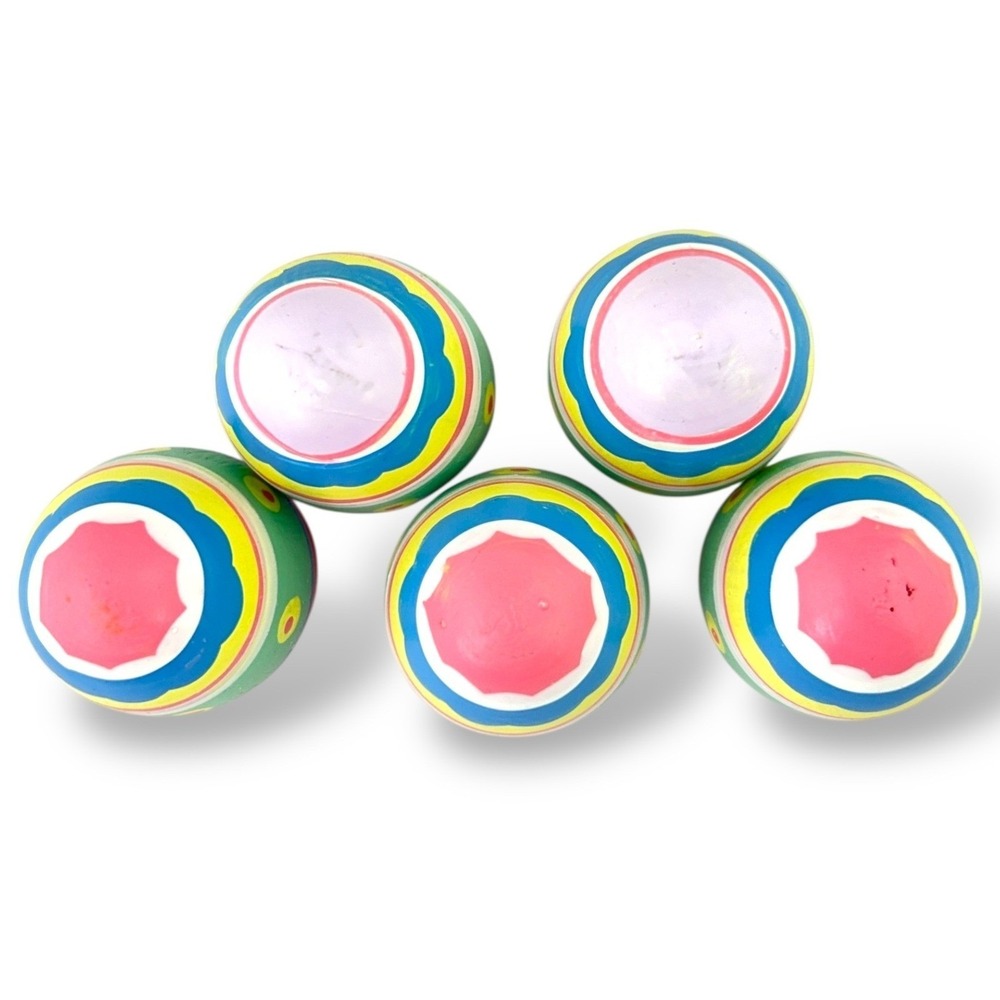 Set of 5 Hand Painted Easter Eggs Decorative Spring Holiday Display - Picture 2 of 3